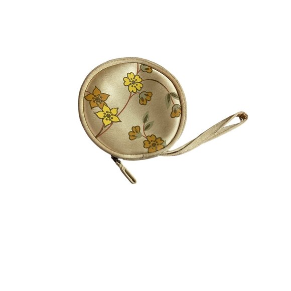 Avon wristlet Asian Oriental Floral round coin purse zip closure Boho - Picture 2 of 5